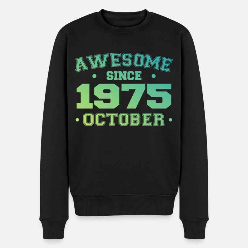 Oktober 1975 - Oktober 1975 Geburtstagsgeschenk - Männer Premium Bio Pullover - Schwarz