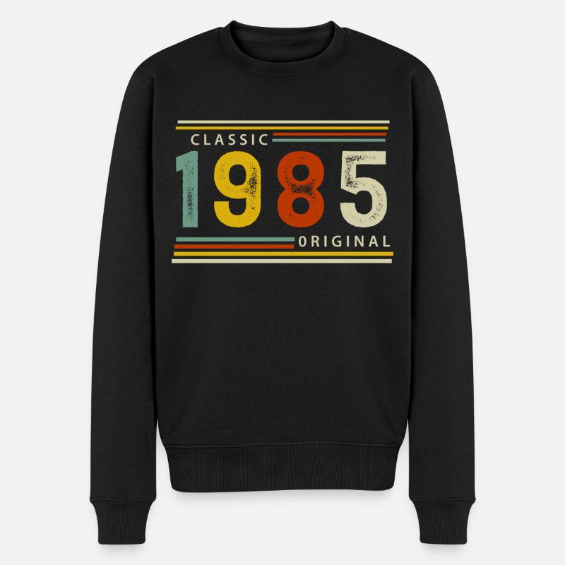 40. Geburtstag Mann Frau 40 Jahre 1985 Deko Lustig - Männer Premium Bio Pullover - Schwarz