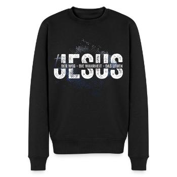JESUS CHRISTUS Christlich Geschenkidee Christ - Männer Premium Bio Pullover - Schwarz - Vorne - Nico (187cm)