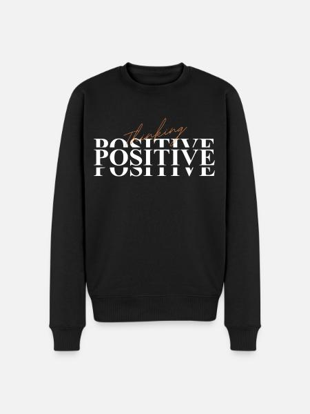 Positive thinking - Männer Premium Bio Pullover - Schwarz