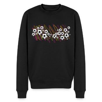Fußbälle, Fußballfan-Streetwear - Männer Premium Bio Pullover - Schwarz - Vorne - Nico (187cm)
