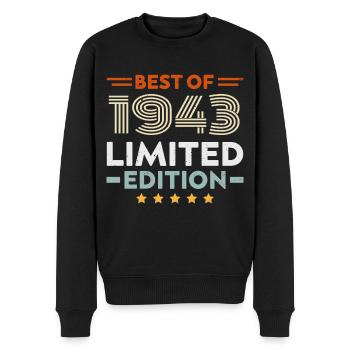 Retro 1943 Vintage 81. Geburtstagsgeschenk 81 Jahre alt - Männer Premium Bio Pullover - Schwarz - Vorne - Nico (187cm)