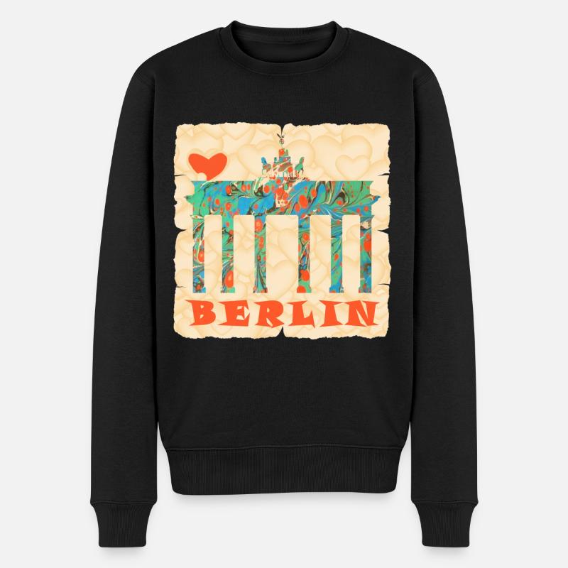 brandenburger tor e 4 - Männer Premium Bio Pullover - Schwarz