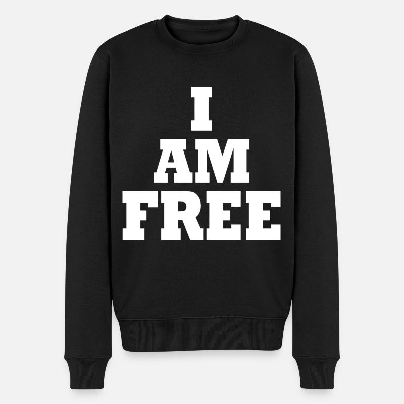 I am free - Pull Premium bio Homme - noir