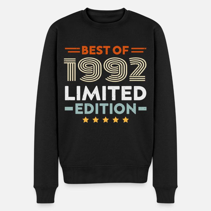 Retro 1992 Vintage Geschenk 32. Geburtstag 32 Jahre - Männer Premium Bio Pullover - Schwarz
