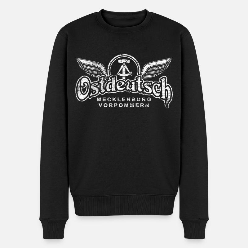 Ostdeutsch Mecklenburg Vorpommern - Stolzer Ossi - Männer Premium Bio Pullover - Schwarz