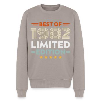 Retro 1982 Vintage Geschenk 42. Geburtstag 42 Jahre - Männer Premium Bio Pullover - Taupe - Vorne - Nico (187cm)
