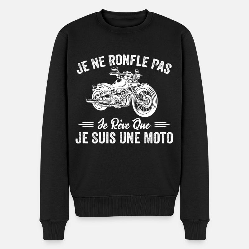 Je Ne Ronfle Pas Je Rêve Que Je Suis Une Moto - Pull Premium bio Homme - noir