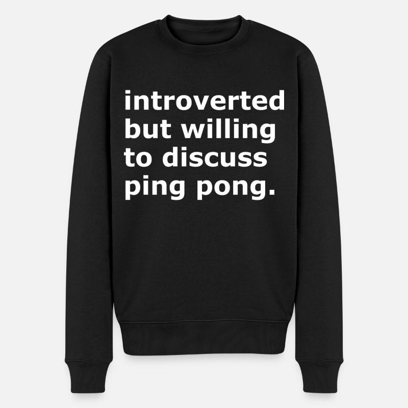 Pingpong discuter du graphique d’humour - Pull Premium bio Homme - noir