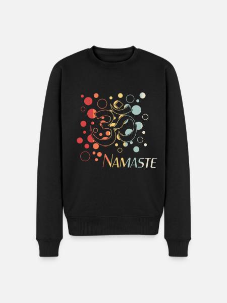 Yoga, Chakra, Namaste - Männer Premium Bio Pullover - Schwarz