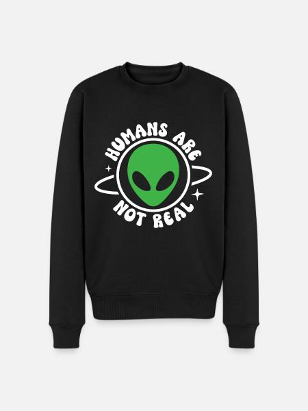 Humans are not real - Men's Premium Organic Jumper - black