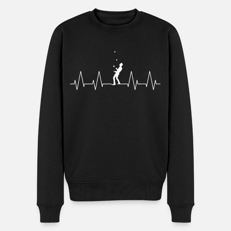 jongler avec le rythme cardiaque - Pull Premium bio Homme - noir
