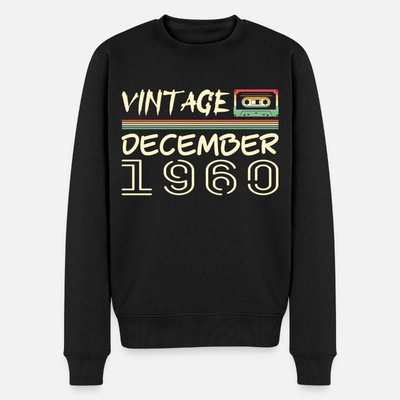 1960 Dezember 1960 Jubiläum Dezember 1960 - Männer Premium Bio Pullover - Schwarz