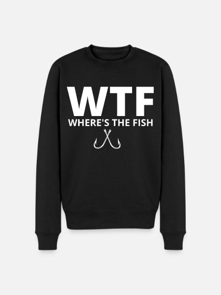 WTF where's the fish - Men's Premium Organic Jumper - black