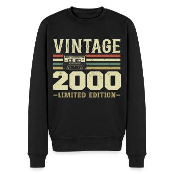 Vintage 2000 Rétro Cadeau D’anniversaire 2000 - Pull Premium bio Homme - noir - Devant - Nico (187cm)