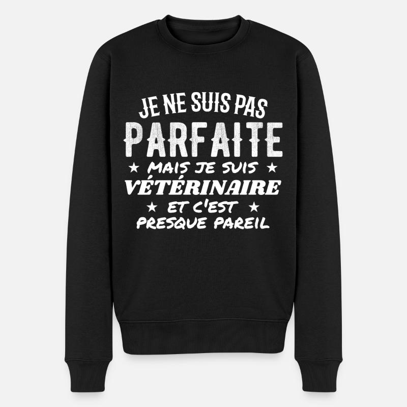 Pas Parfaite Mais Vétérinaire - Pull Premium bio Homme - noir