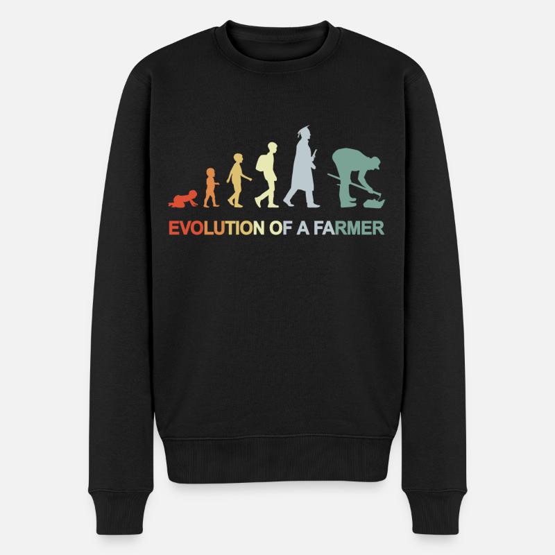 Entwicklung Kind zum Bauern - Männer Premium Bio Pullover - Schwarz