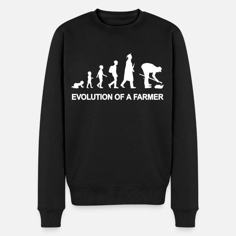 Evolution of a farmer - Men's Premium Organic Jumper - black