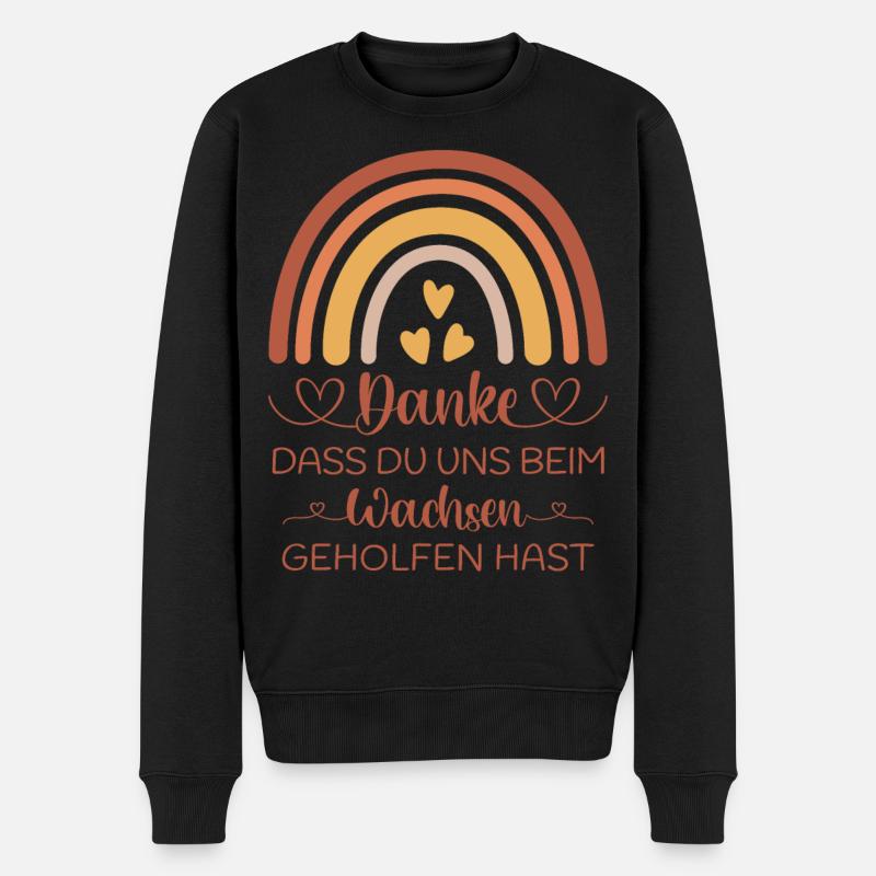 Boho Regenbogen Danke Abschied Kita Kindergarten - Männer Premium Bio Pullover - Schwarz