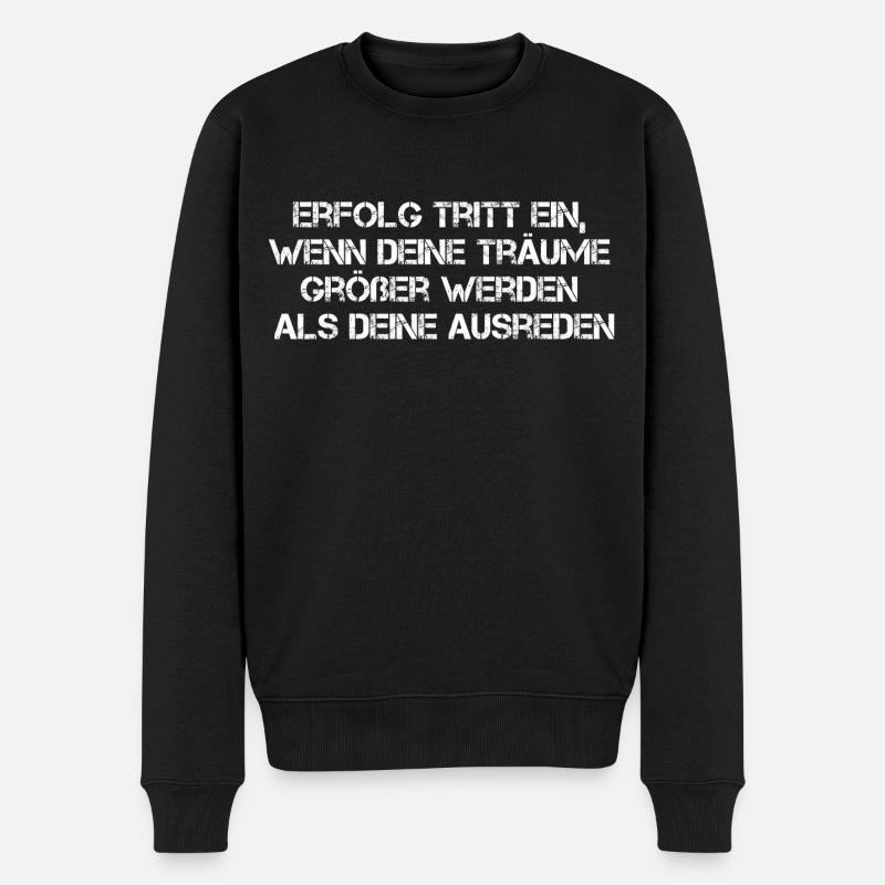 Erfolgs Zitat - Männer Premium Bio Pullover - Schwarz