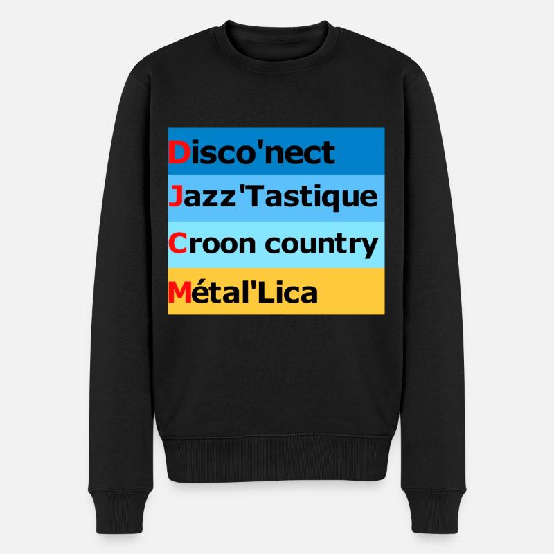 Jeux de mots musicale - Pull Premium bio Homme - noir