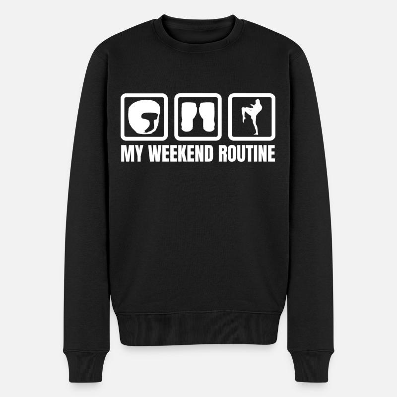 My Weekend Routine - Men's Premium Organic Jumper - black
