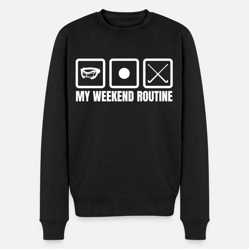 My Weekend Routine - Men's Premium Organic Jumper - black