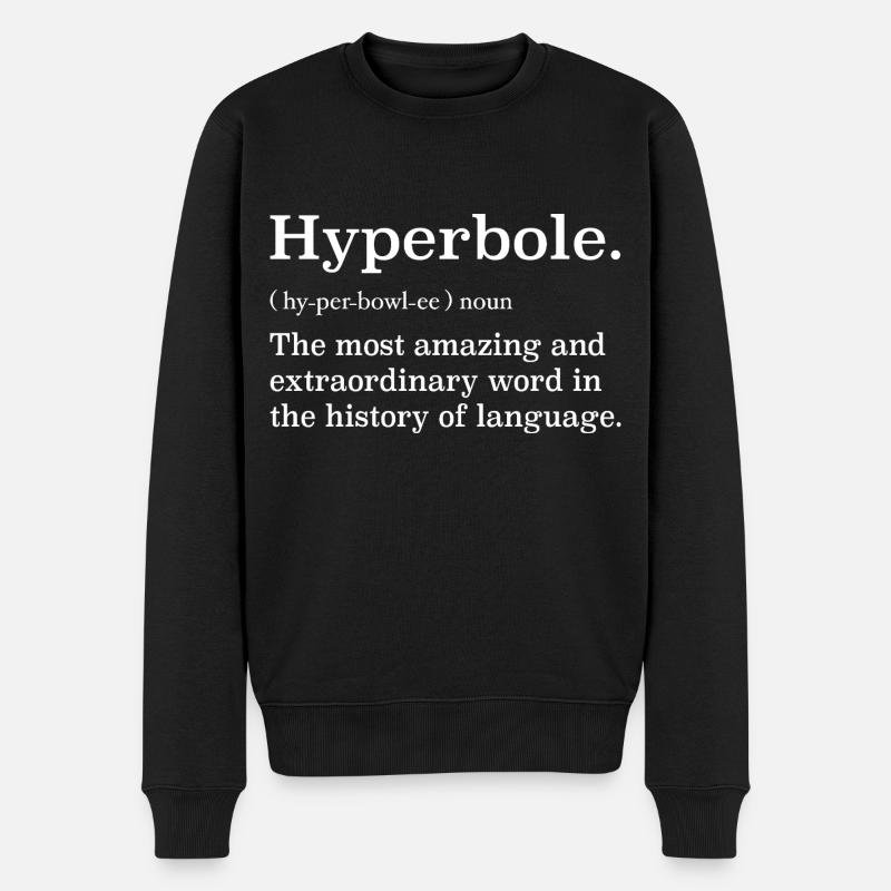 Definition der Übertreibung - Männer Premium Bio Pullover - Schwarz