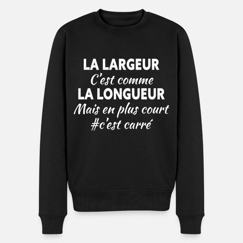 Maths - Mathématiques - Longueur - Largeur - Pull Premium bio Homme - noir