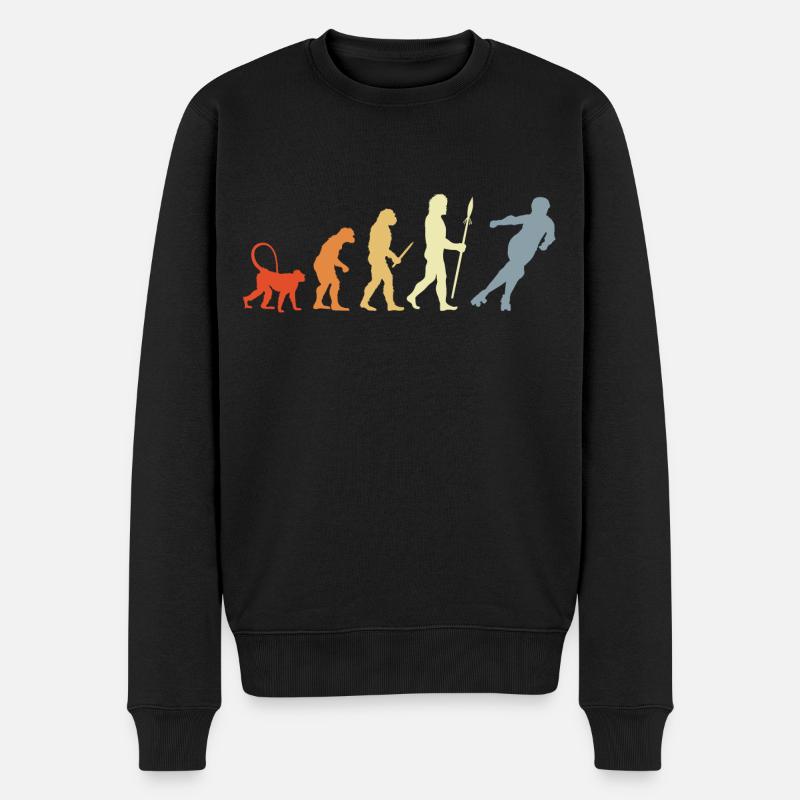 Vintage Roller Skates Evolution - Männer Premium Bio Pullover - Schwarz