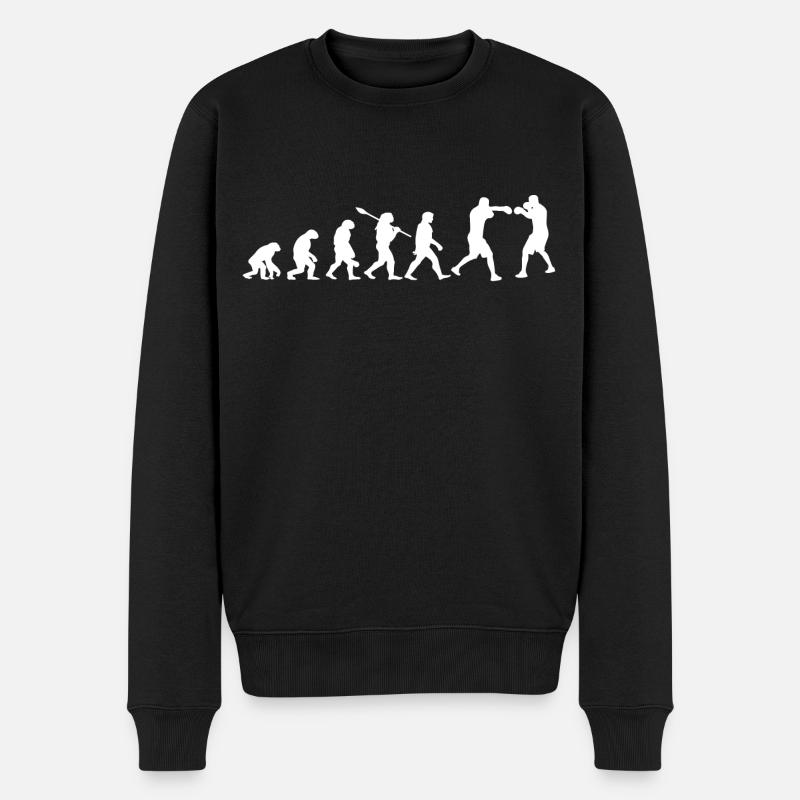 Evolution des Boxens | Boxer-Geschenk - Männer Premium Bio Pullover - Schwarz