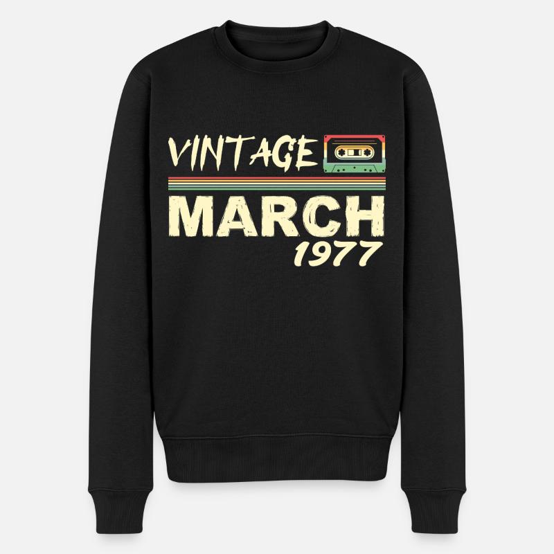 März 1977 - März 1977 - Männer Premium Bio Pullover - Schwarz