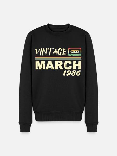 March 1986 - March 1986 - Men's Premium Organic Jumper - black