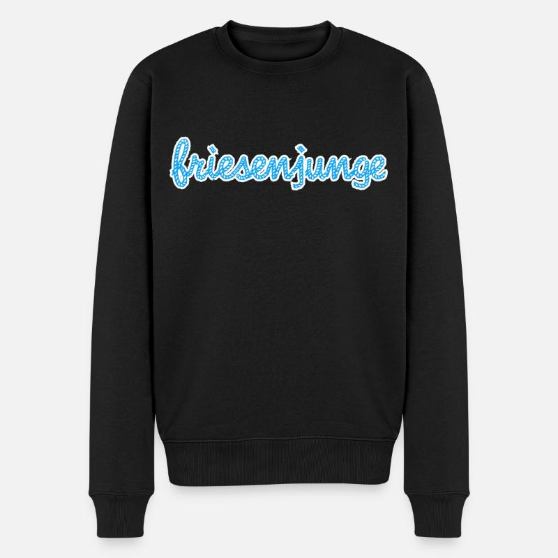 Friesenjunge -Ostfriesland - Männer Premium Bio Pullover - Schwarz