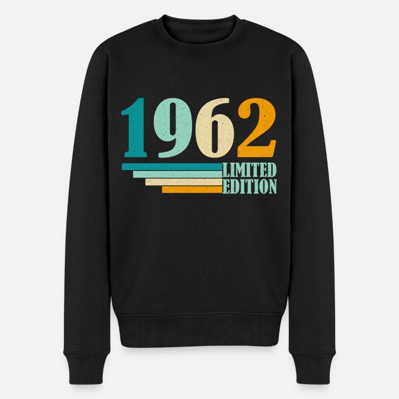 Jahrgang 1962 Vintage Retro Geburtstag Geschenk - Männer Premium Bio Pullover - Schwarz
