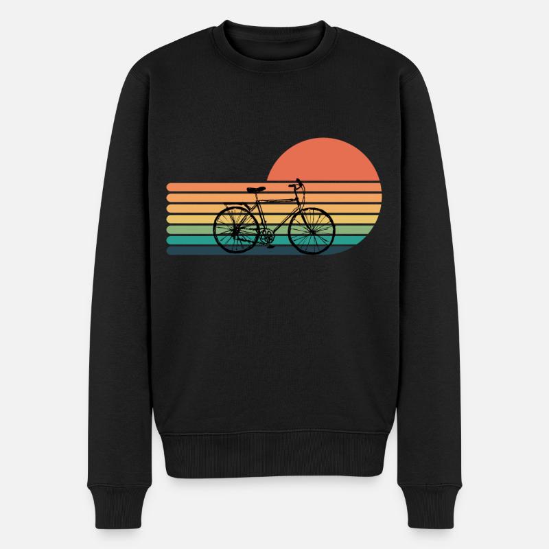 Retro Fahrrad Radfahrer - Männer Premium Bio Pullover - Schwarz