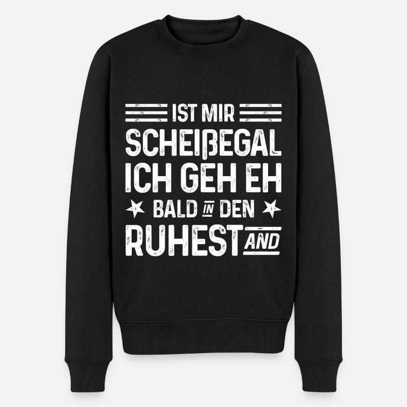 Rente Scheißegal Ich geh eh bald in den Ruhestand - Männer Premium Bio Pullover - Schwarz