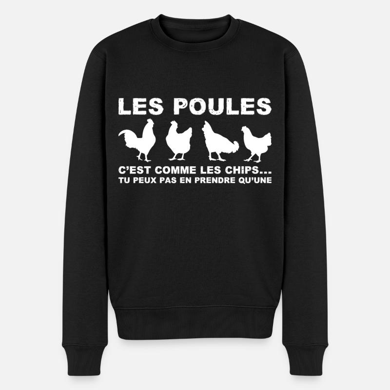 chickens are like chips - Men's Premium Organic Jumper - black