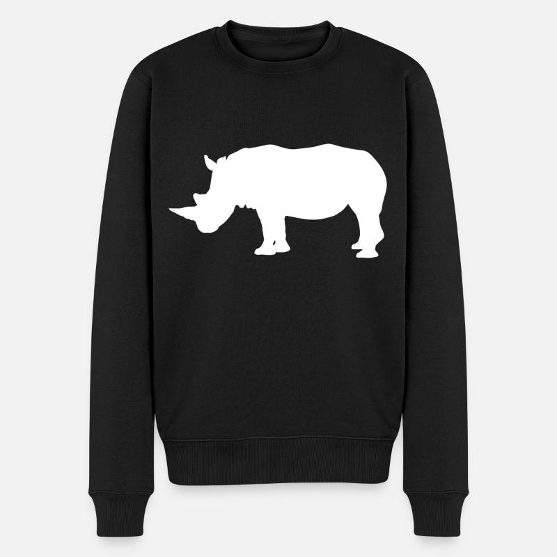 Nashorn - Männer Premium Bio Pullover - Schwarz