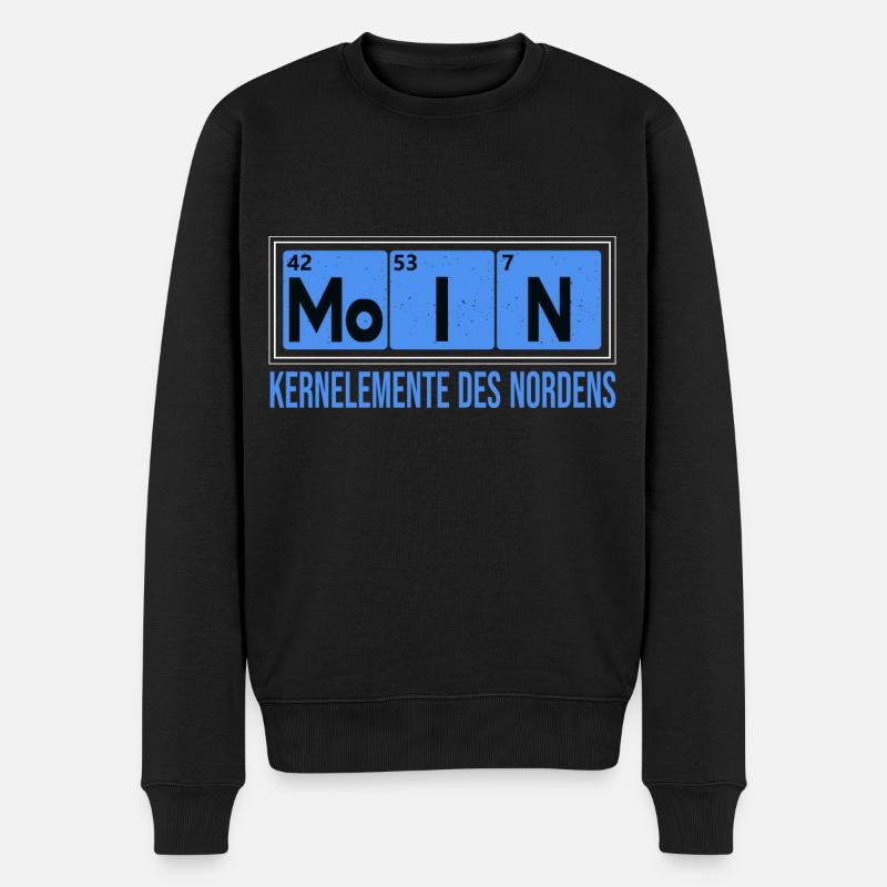 Moin Kernelemente des Nordens Geschenk Norddeutsch - Männer Premium Bio Pullover - Schwarz