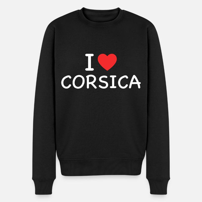 Ich liebe Korsika - Männer Premium Bio Pullover - Schwarz