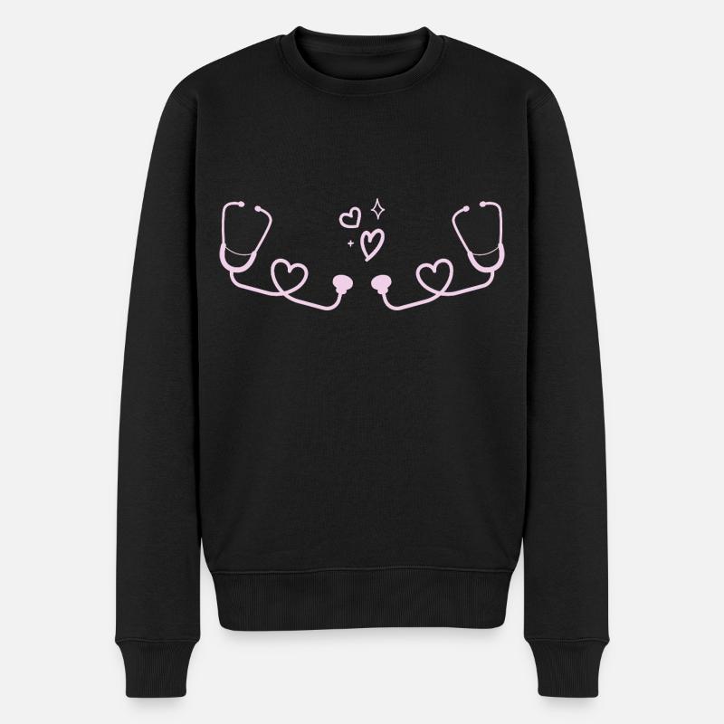 Arzt, Arzt, Krankenschwester - Männer Premium Bio Pullover - Schwarz