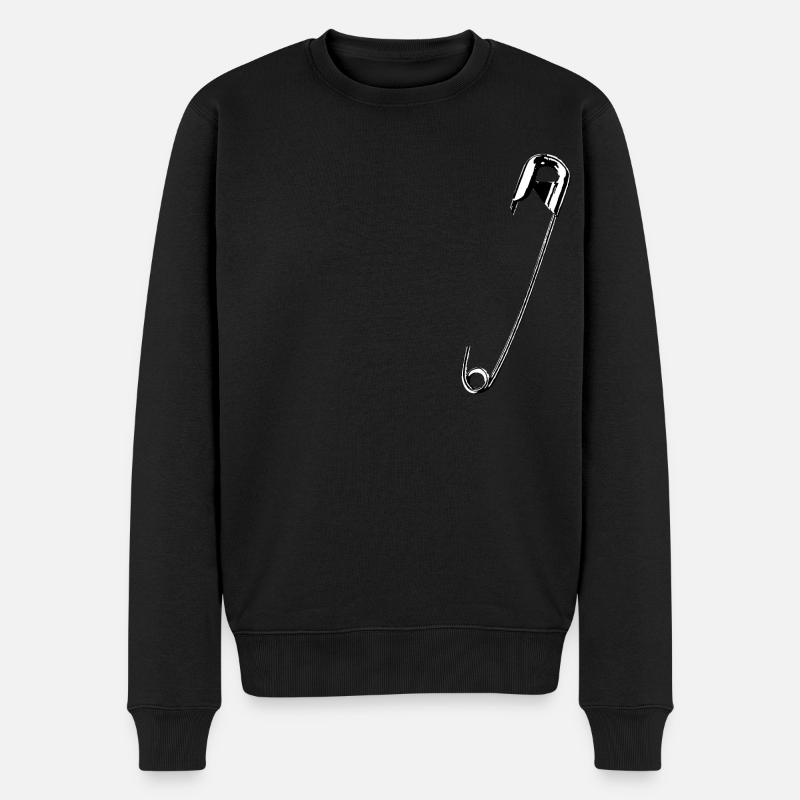Sicherheitsnadel - Männer Premium Bio Pullover - Schwarz