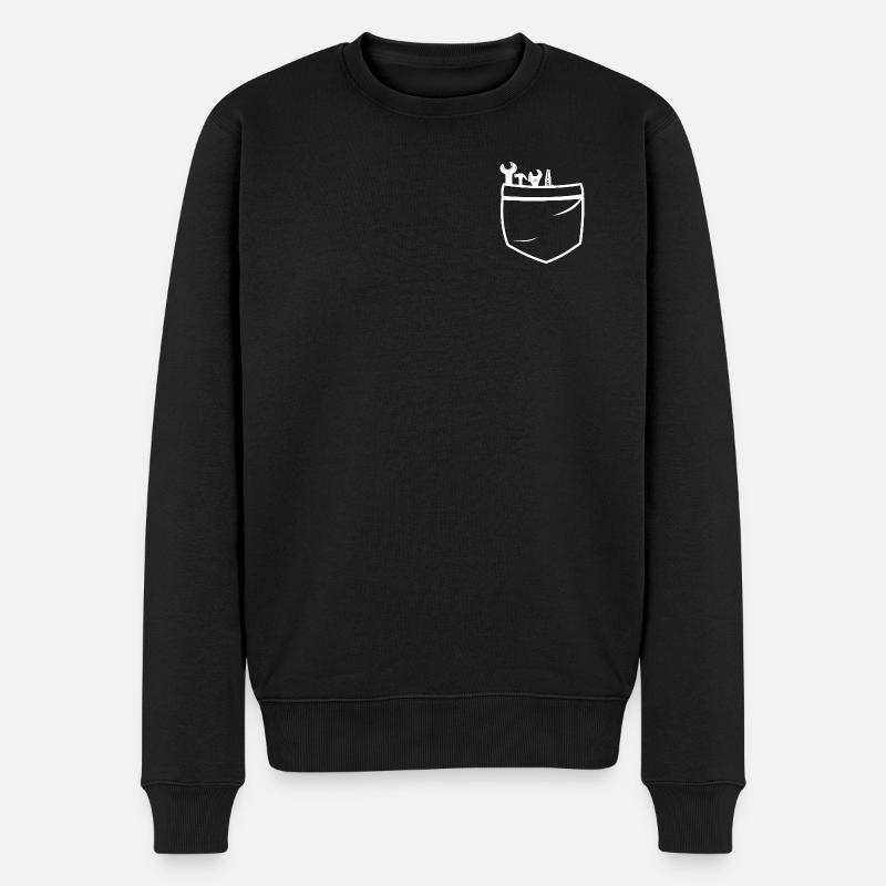 Mechanic Pockets - Männer Premium Bio Pullover - Schwarz