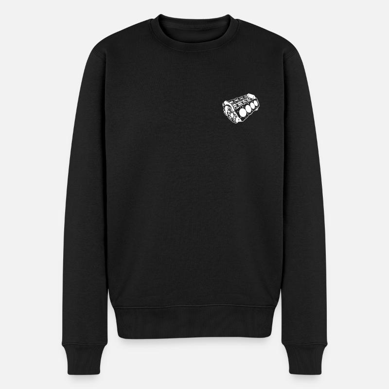 V8 acht Zylinder Motor Maschine Mechaniker Auto - Männer Premium Bio Pullover - Schwarz