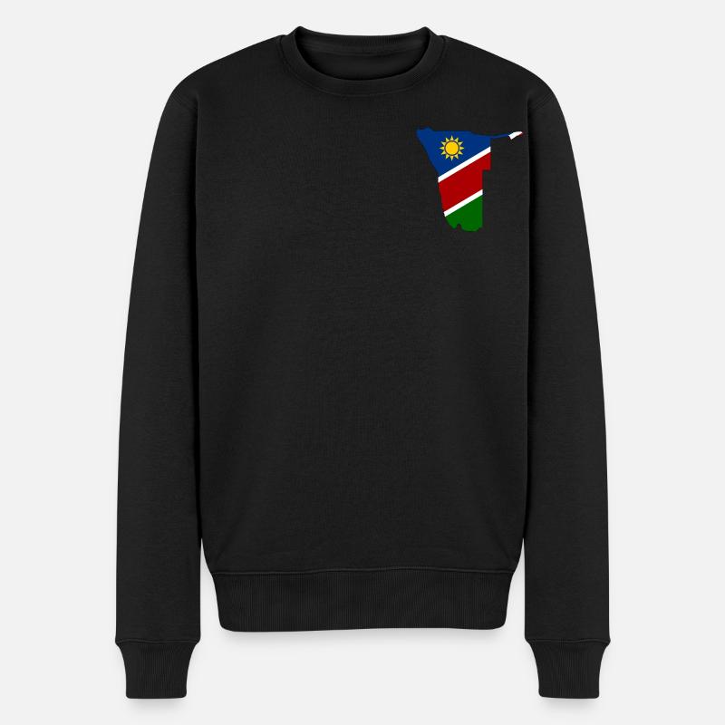 Namibia Flagge Landkarte - Männer Premium Bio Pullover - Schwarz