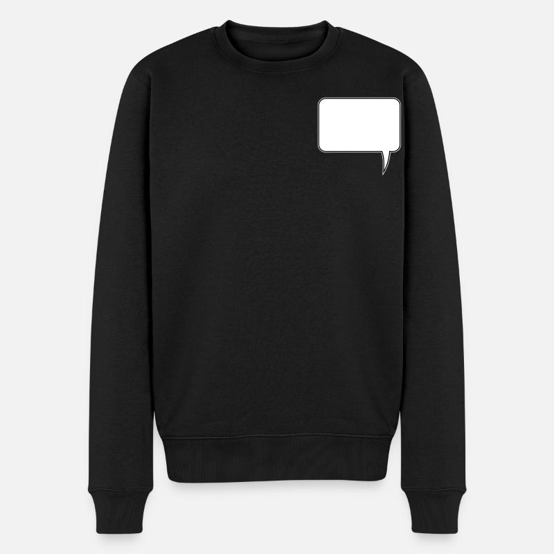 Sprechblase Rechteck Design - Männer Premium Bio Pullover - Schwarz