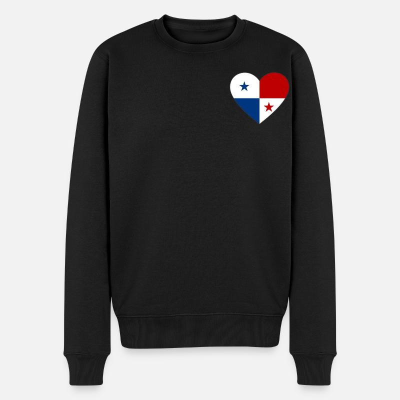 Cœur de drapeau du Panama - Pull Premium bio Homme - noir