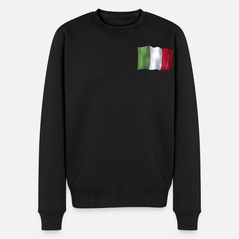 Italien Flagge - Männer Premium Bio Pullover - Schwarz