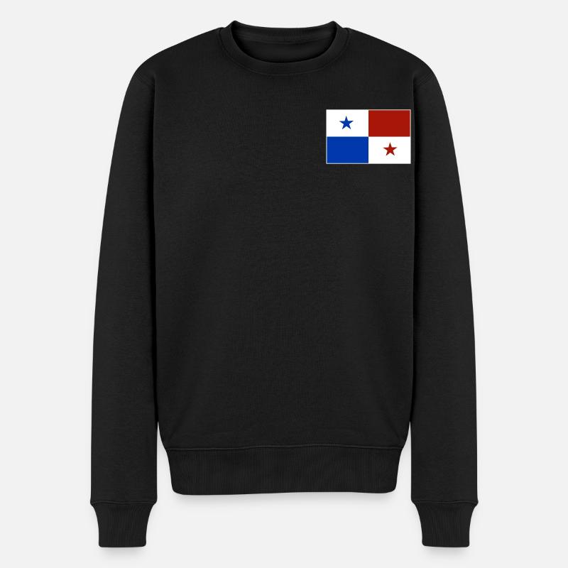 Panama Flagge - Männer Premium Bio Pullover - Schwarz